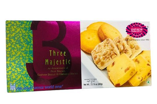 Karachi Bakery Assorted Fruit & Cashew & Osmania (Three Majestic) Biscuits (BUY 1 GET 1 FREE)